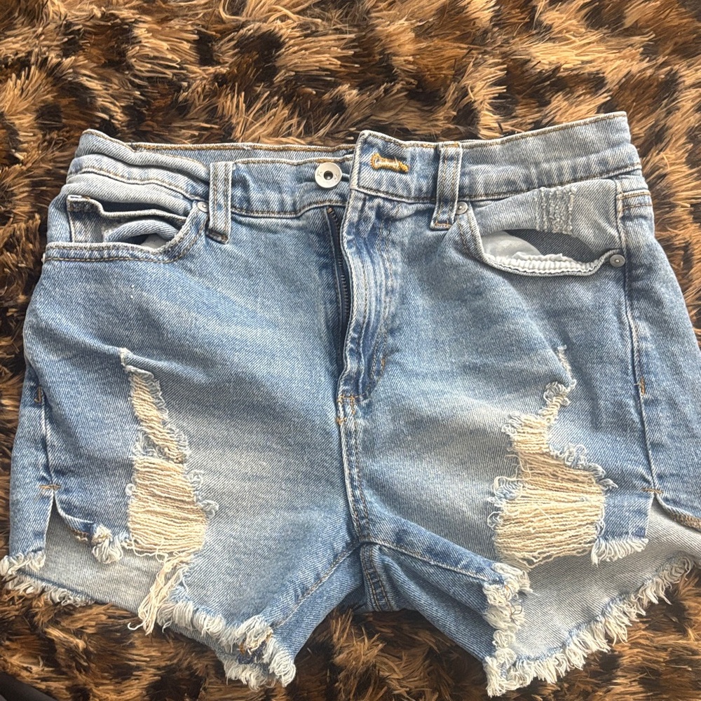 Kendall & Kylie Light Wash Ripped Denim Shorts
